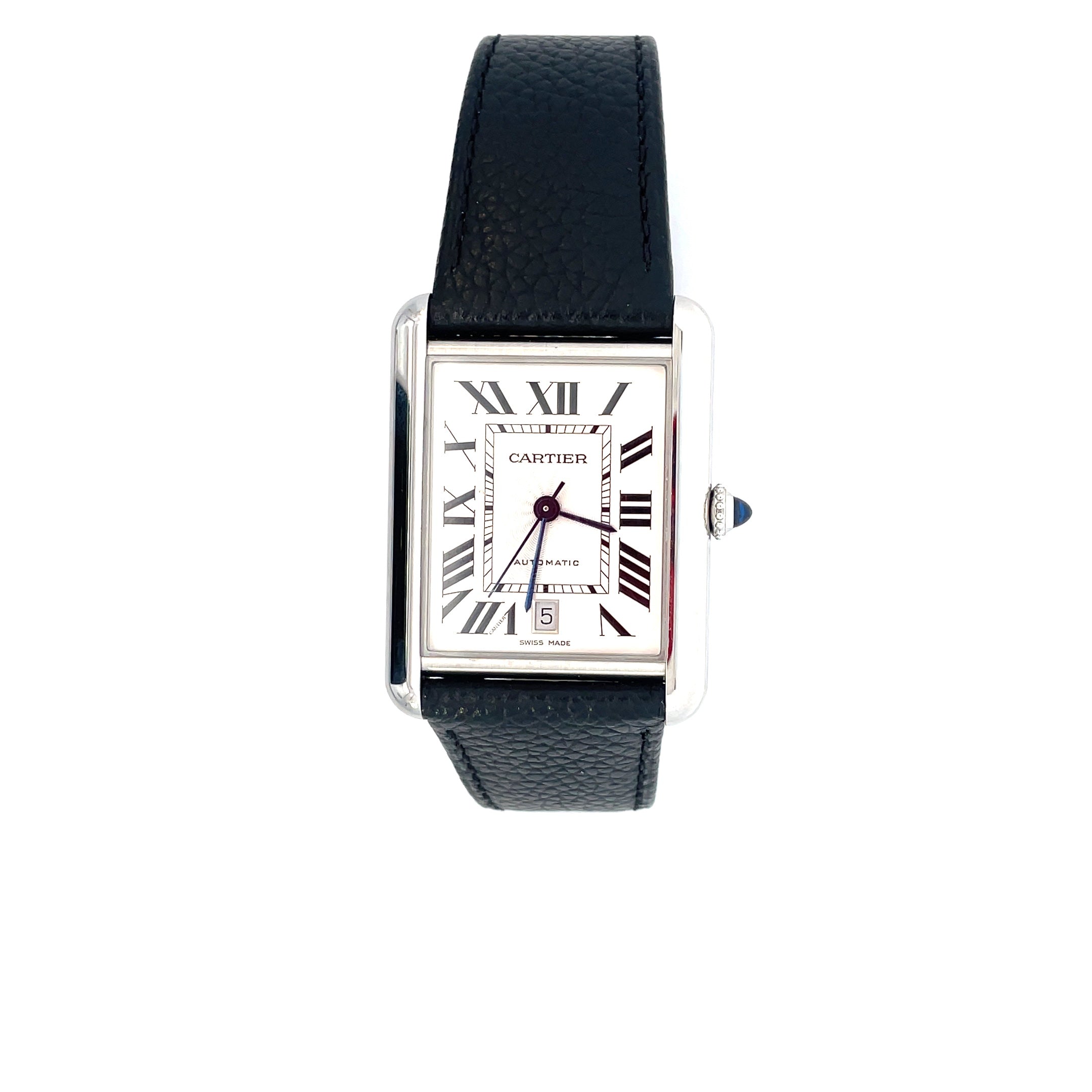 Reloj cartier correa online de cuero