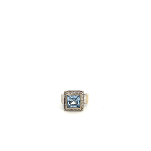 ANILLO CON DIAMANTES Y TOPACIO CENTRAL ANILLO CON DIAMANTES Y TOPACIO CENTRAL