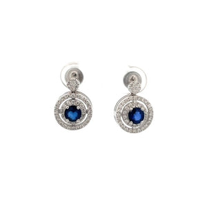 ARETES DE ZAFIRO CON DIAMANTES ARETES DE ZAFIRO CON DIAMANTES