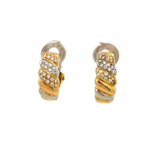 ARETES CON DIAMANTES DOS TONOS ARETES CON DIAMANTES DOS TONOS