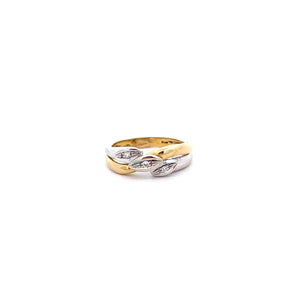 ANILLO DE DAMA DOS TONOS CON DIAMANTES ANILLO DE DAMA DOS TONOS CON DIAMANTES