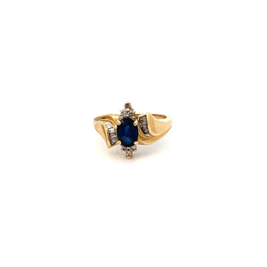 ANILLO DE DAMA CON DIAMANTES Y ZAFIRO ANILLO DE DAMA CON DIAMANTES Y ZAFIRO