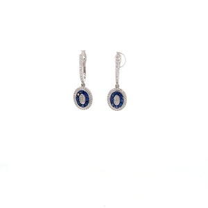 ARETES COLGANTES CON DIAMANTES Y ZAFIROS ARETES COLGANTES CON DIAMANTES Y ZAFIROS