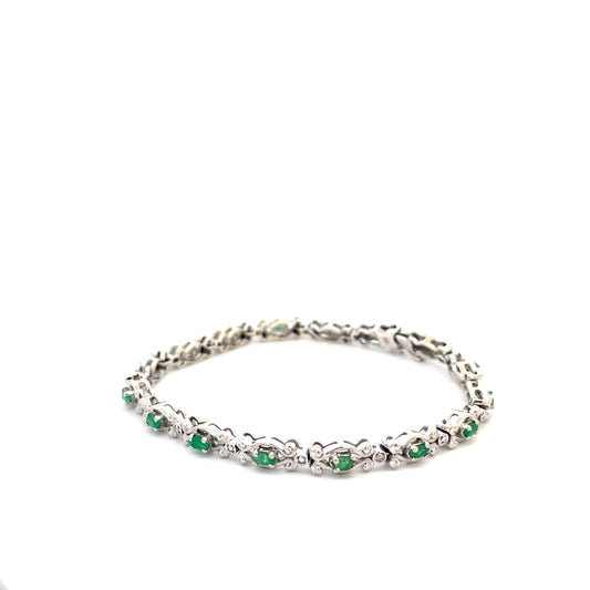 PULSERAS CON ESMERALDA Y DIAMANTES
