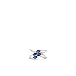 ANILLO CON DIAMANTES Y ZAFIROS ANILLO CON DIAMANTES Y ZAFIROS