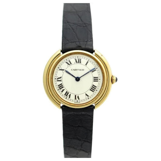 RELOJ CARTIER GONDOLE DE ORO PULSO DE CUERO 24MM
