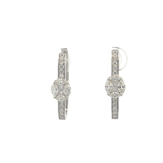 ARETES CON DIAMANTES ORO BLANCO