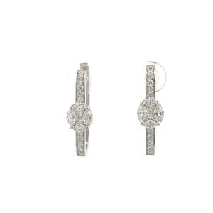 ARETES CON DIAMANTES ORO BLANCO ARETES CON DIAMANTES ORO BLANCO