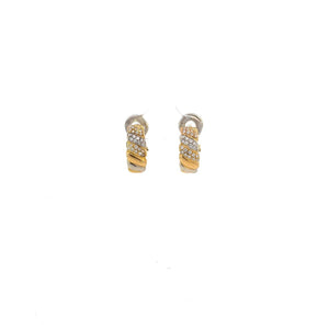 ARETES CON DIAMANTES DOS TONOS ARETES CON DIAMANTES DOS TONOS