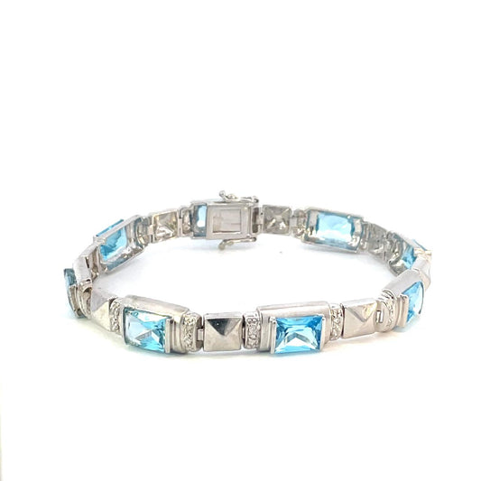 PULSERA CON DIAMANTES Y TOPACIO