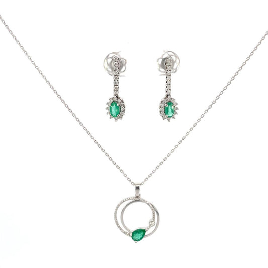 COLLAR CON ESMERALDA Y DIAMANTES