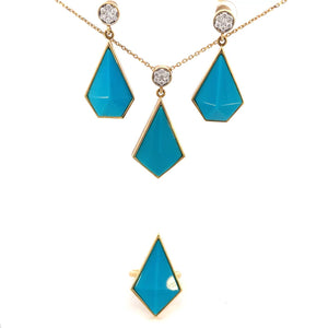 ARETES CON TURQUESA 18.69 Y DIAMANTES 0.40 ARETES CON TURQUESA 18.69 Y DIAMANTES 0.40