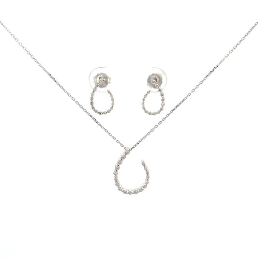 SET DE COLLAR Y ARETES CON BRILLANTES ORO BLANCO