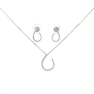 SET DE COLLAR Y ARETES CON BRILLANTES ORO BLANCO SET DE COLLAR Y ARETES CON BRILLANTES ORO BLANCO