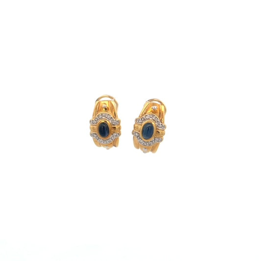 ARETES CON DIAMANTES Y ZAFIRO