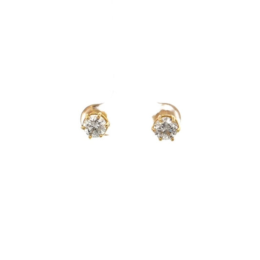 ARETES STUDS OROS AMARILLO CON DIAMANTE