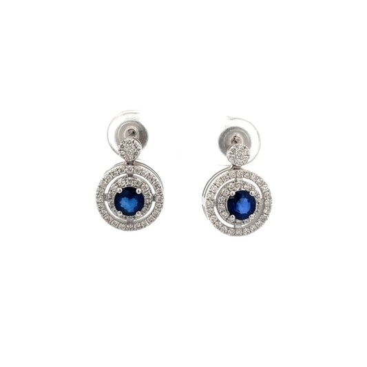 ARETES DE ZAFIRO CON DIAMANTES