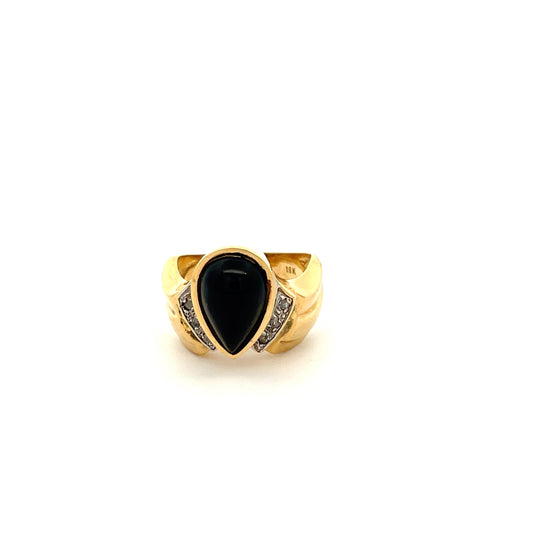 ANILLO DE DAMA CON PIEDRA Y DIAMANTES