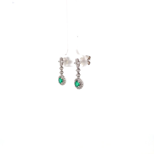 ARETES DE ESMERALDA CON DIAMANTES