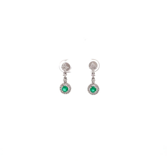 ARETES DE ESMERALDA CON DIAMANTES