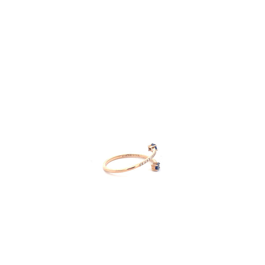 ANILLO ROSE GOLD CON DIAMANTES Y ZAFIROS