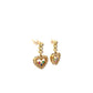 ARETES FORMA DE CORAZON CON DIAMANTES,RUBIES,ZAFIRO Y ESMERALDAS