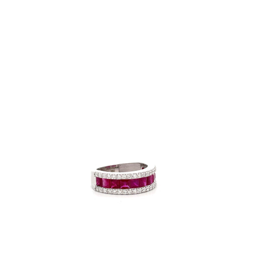 ANILLO CON DIAMANTES Y RUBIES