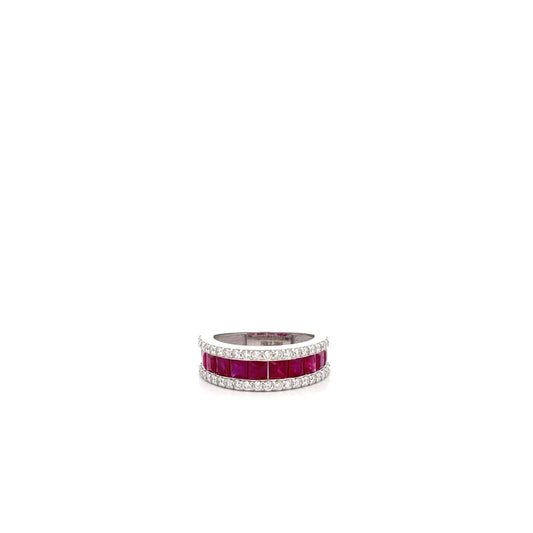 ANILLO CON DIAMANTES Y RUBIES