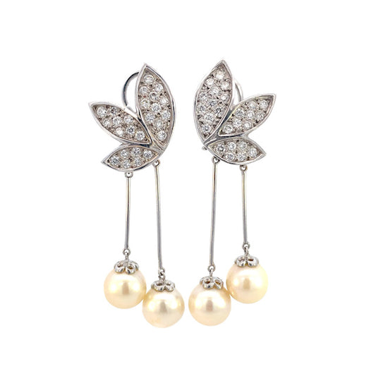 ARETES CON PERLAS Y DIAMANTES