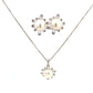 SET DE ARETES Y DIJE DE PERLAS Y DIAMANTES