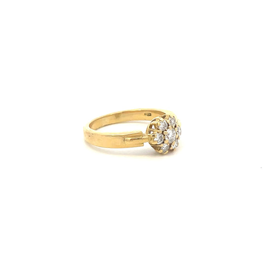 ANILLO  DE DAMA CON DIAMANTES EN FORMA DE FLOR