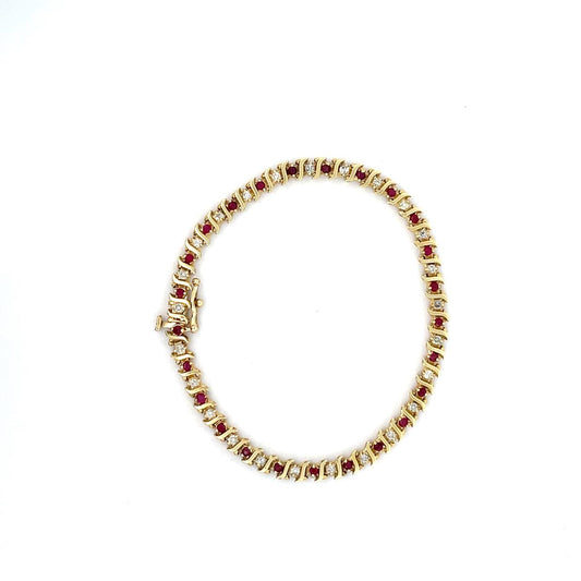 PULSERA TENNIS DE RUBIES CON DIAMANTES