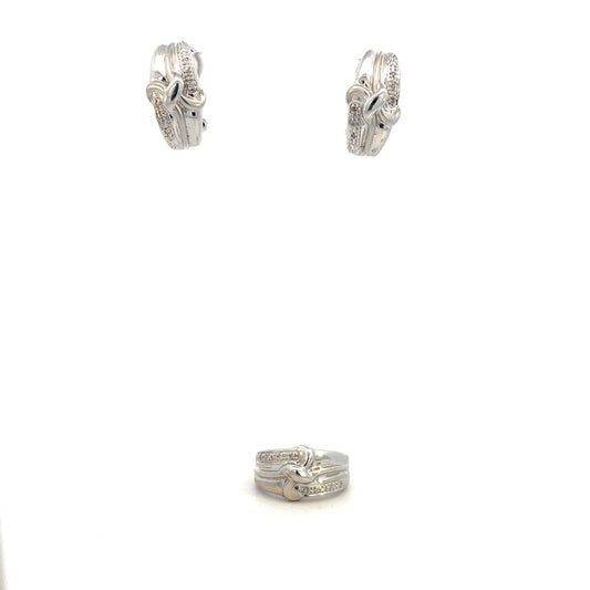 SET DE ARETES Y ANILLOS CON DIAMANTES