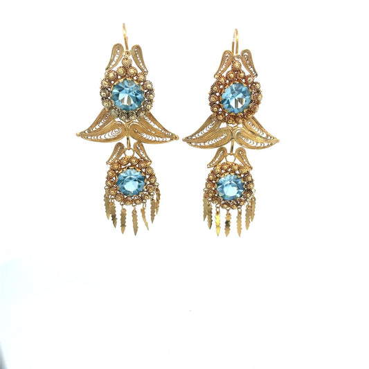 ARETES PIEDRAS CELESTE  C/ LAGRIMAS