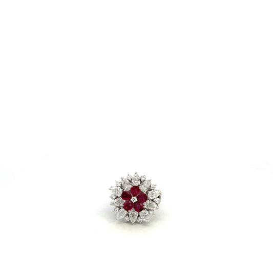 ANILLO DE RUBIES 2.07 Y DIAMANTES 3.87