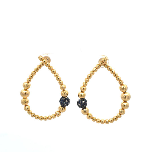 ARETES DE ZAFIROS Y DIAMANTES