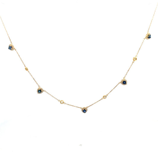 GARGANTILLA CON DIAMANTES Y ZAFIROS
