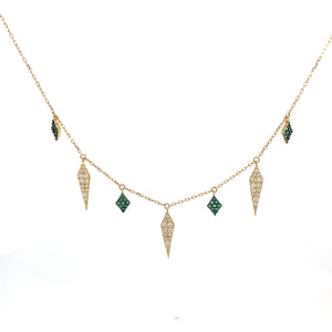 COLLAR CON ESMERALDA Y DIAMANTES