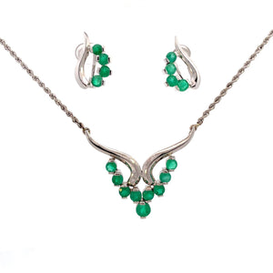 SET DE COLLAR Y ARETES CON ESMERALDA