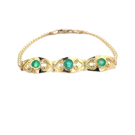PULSERA EN ORO AMARILLO CON ESMARALDA
