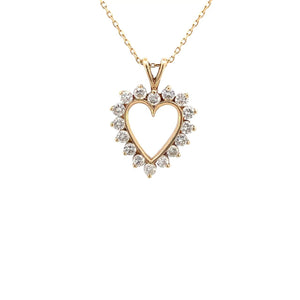 DIJE DE CORAZON CON DIAMANTES