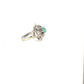 ANILLO EN ORO BLANCO CON DIAMANTES Y ESMERALDA