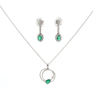 COLLAR CON ESMERALDA Y DIAMANTES