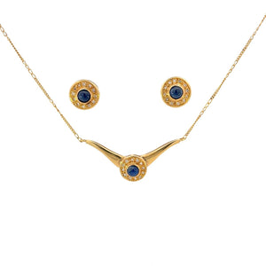 SET DE COLLAR , ARETES CON BRILLANTES Y ESMERALDA