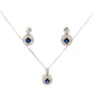 SET DE COLLAR Y ARETES CON BRILLANTES Y ZAFIRO