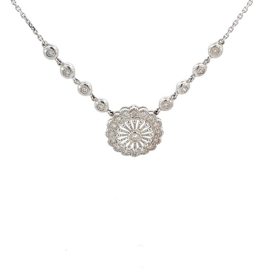 COLLAR ORO BLANCO CON DIAMANTES