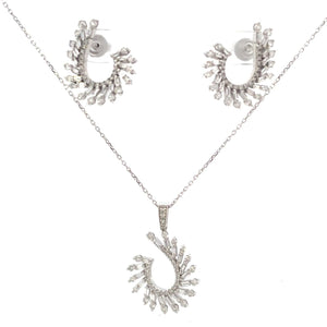 SET DE ARETES Y COLLAR CON DIJE DE BAGUETTE