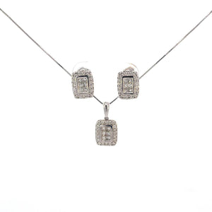 SET DE ARETES Y COLLAR CON DIAMANTES