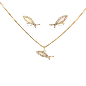 SET DE ARETES Y DIJE CON  BRILLANTES