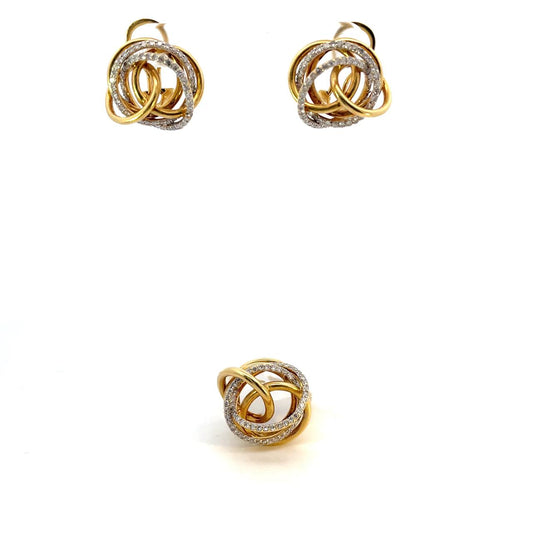 SET DE ARETES Y ANILLO CON DIAMANTES